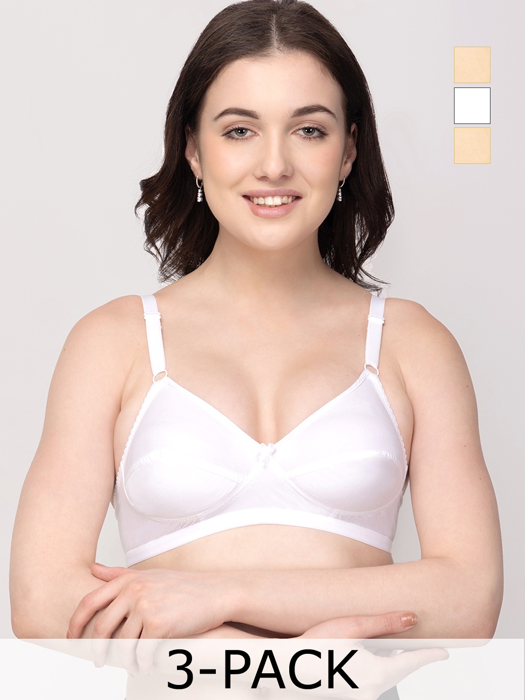 

Floret Pack Of 2 Cotton Bra, White
