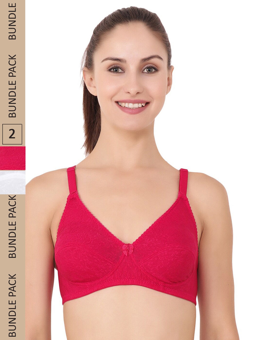 

Floret Pack of 2 Non-Wired Bra, Magenta