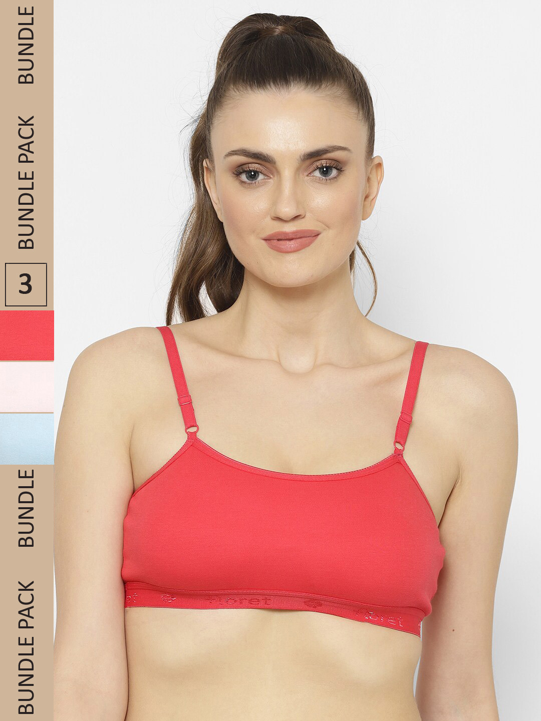 

Floret Pack Of 3 Non Padded & Non-Wired Seamless T-shirt Bra, Rose