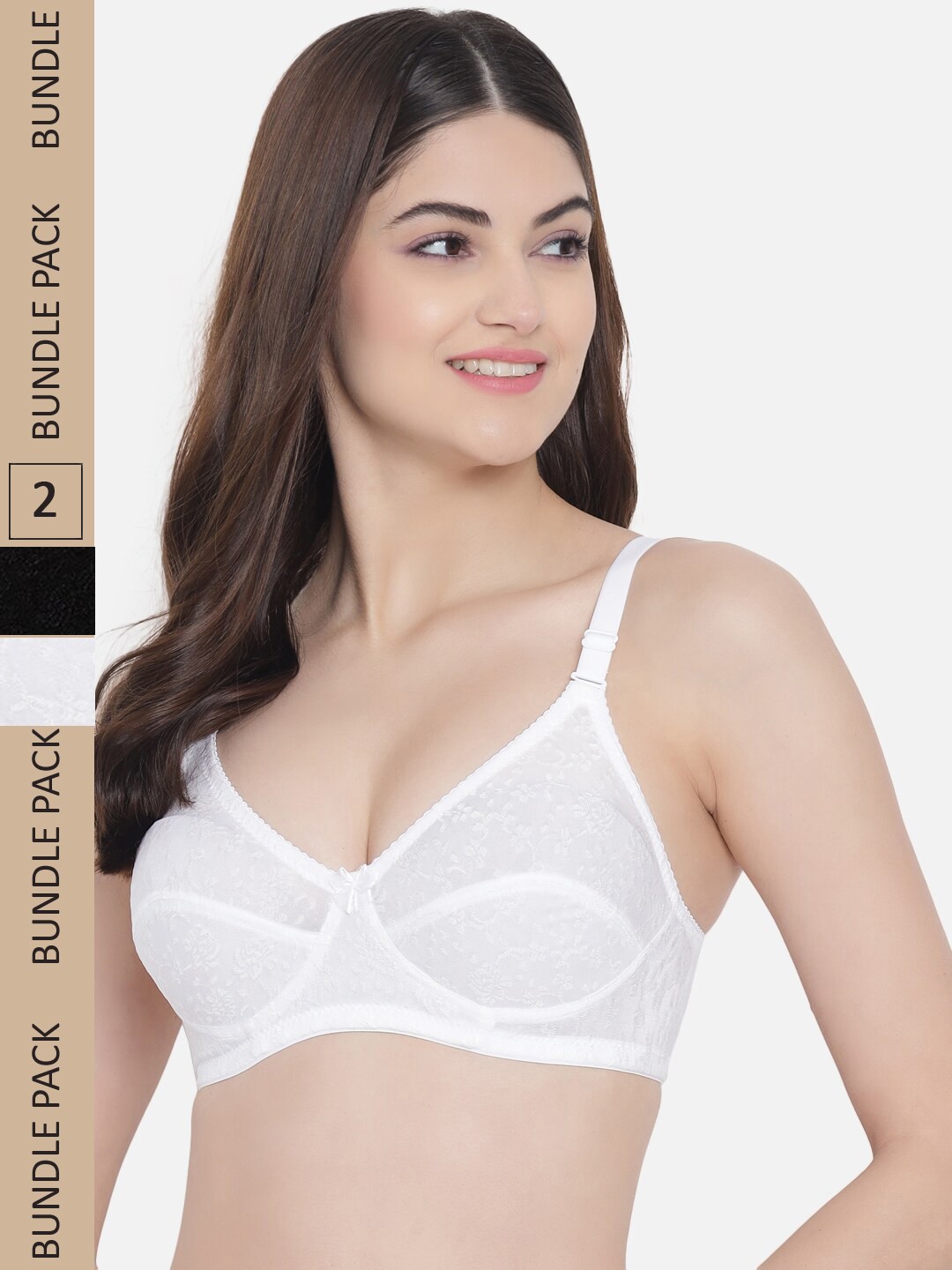 

Floret Pack Of 2 Non Padded T-Shirt Bra, Black