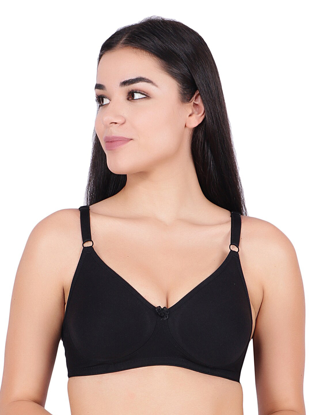 

Floret Cotton Bra, Black