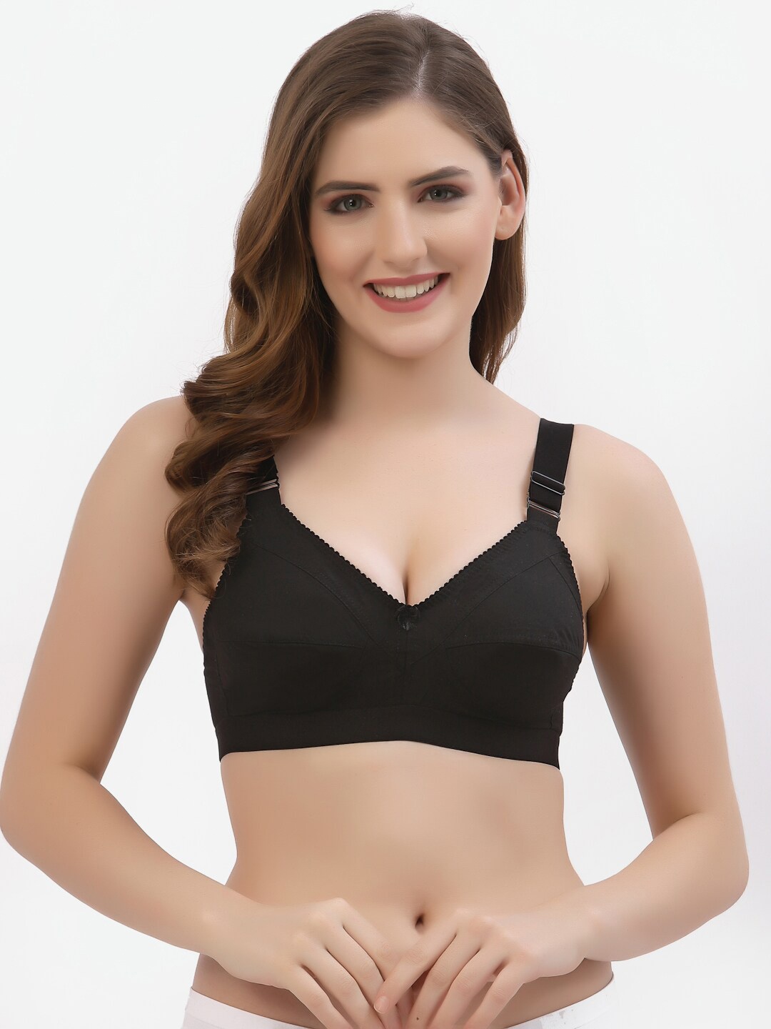 

Floret Cotton Bra, Black