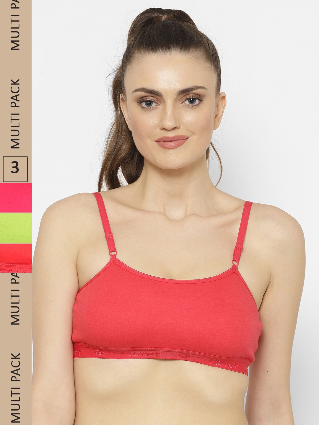 

Floret Pack Of 3 T-Shirt Non-Padded Bra, Rose