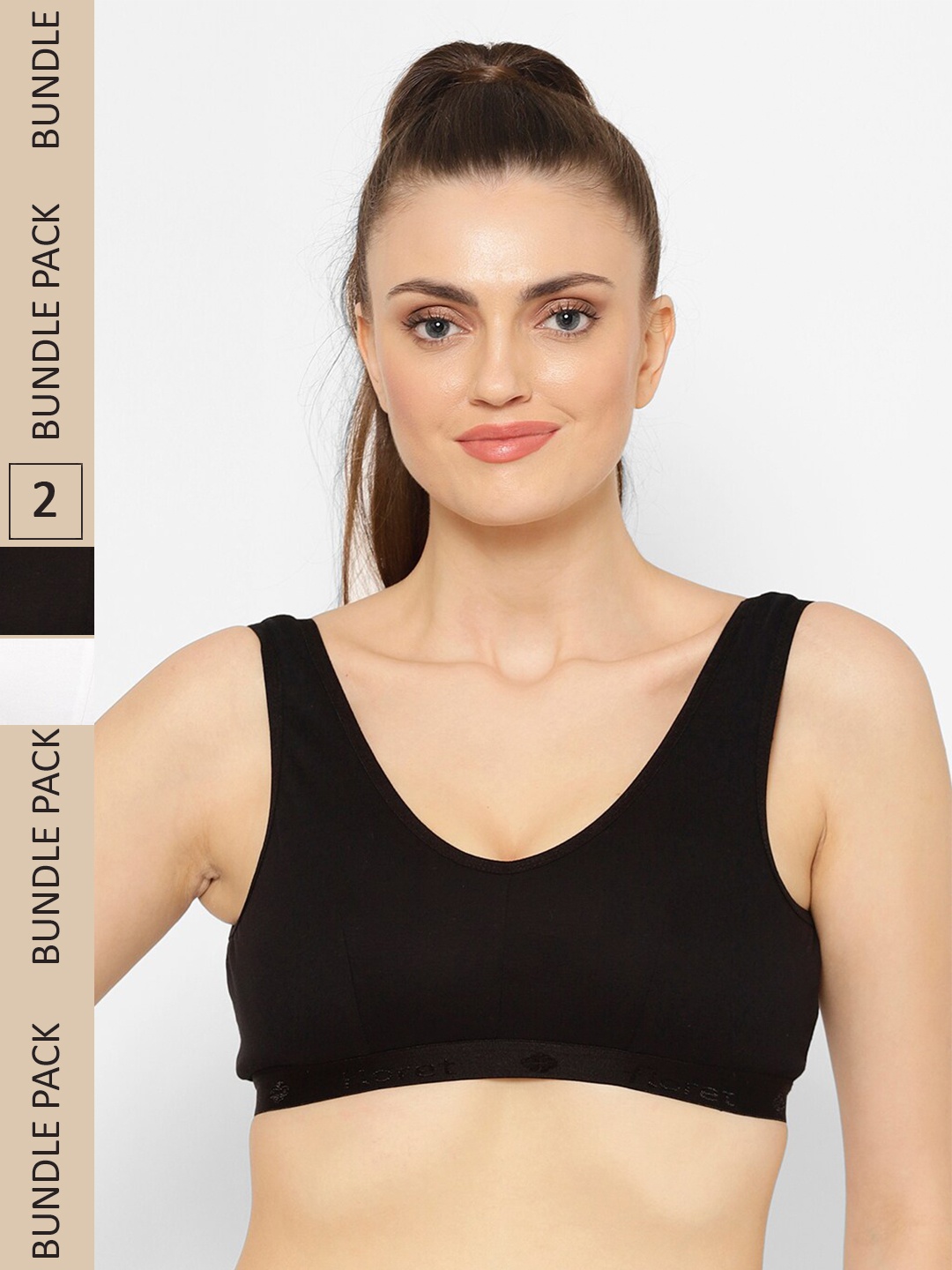 

Floret Black & White Bra
