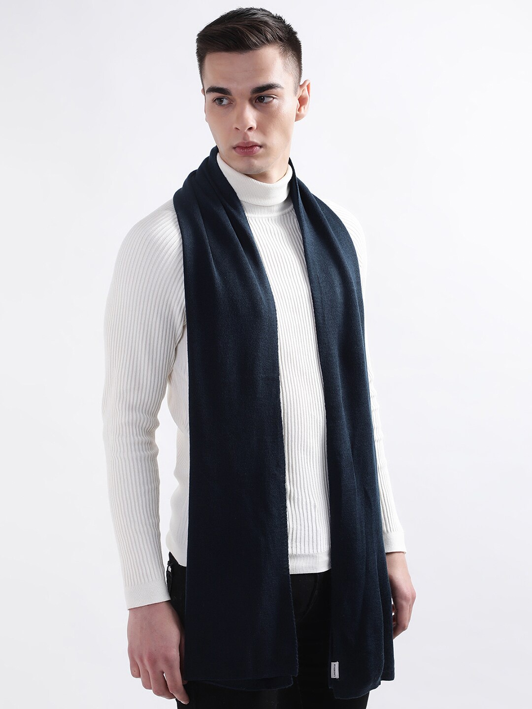 

LINDBERGH Men Acrylic Scarf, Navy blue