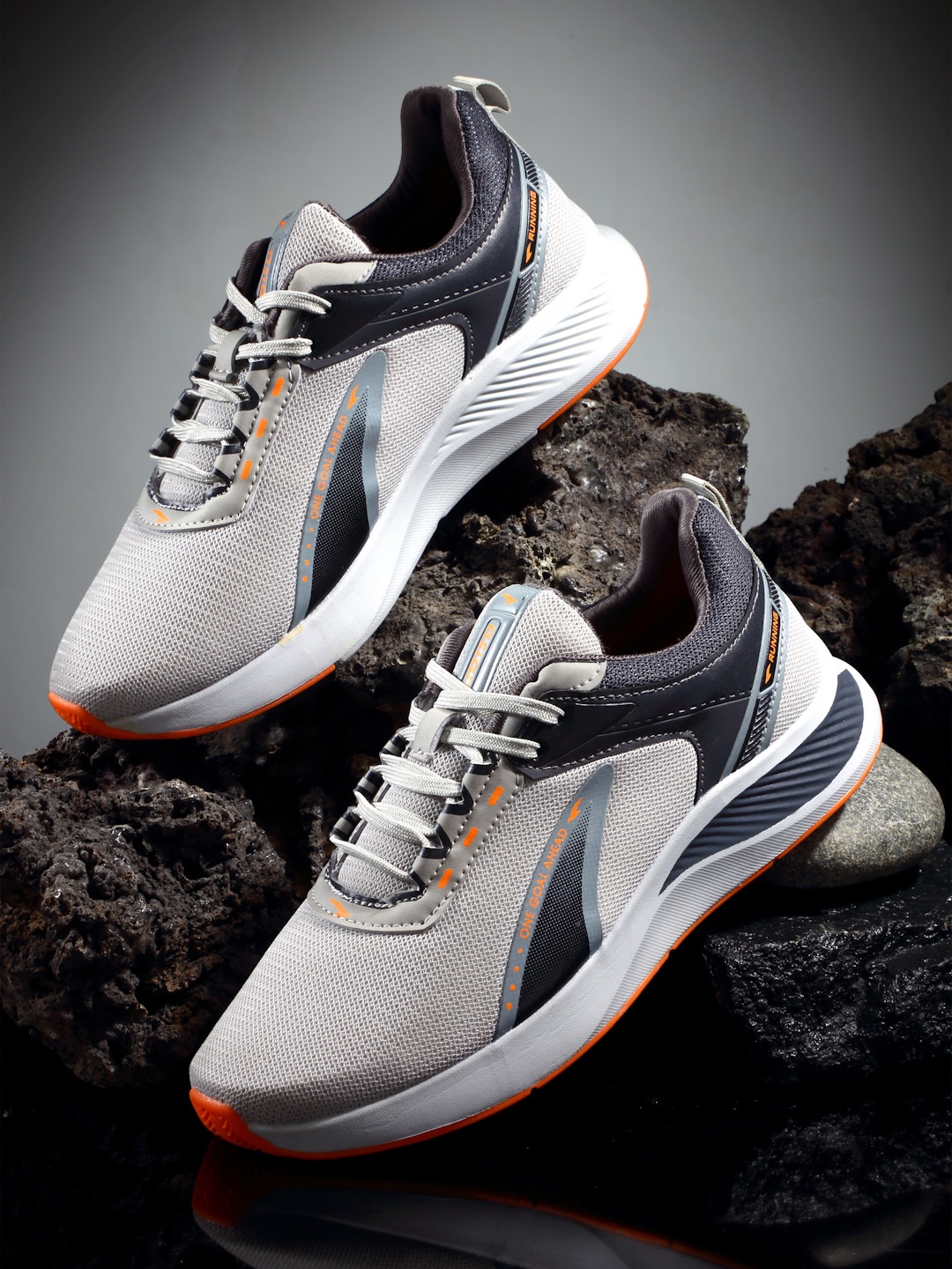 

ASIAN Men Mesh Memory Foam Running Non-Marking Shoes, Grey