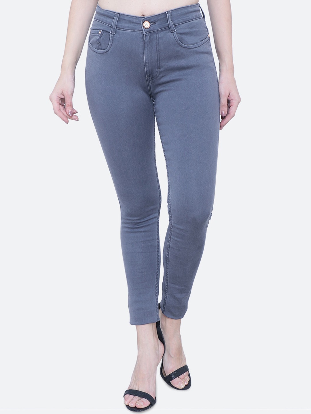 

FCK-3 Women Cotton Comfort High-Rise Stretchable Jeans, Grey
