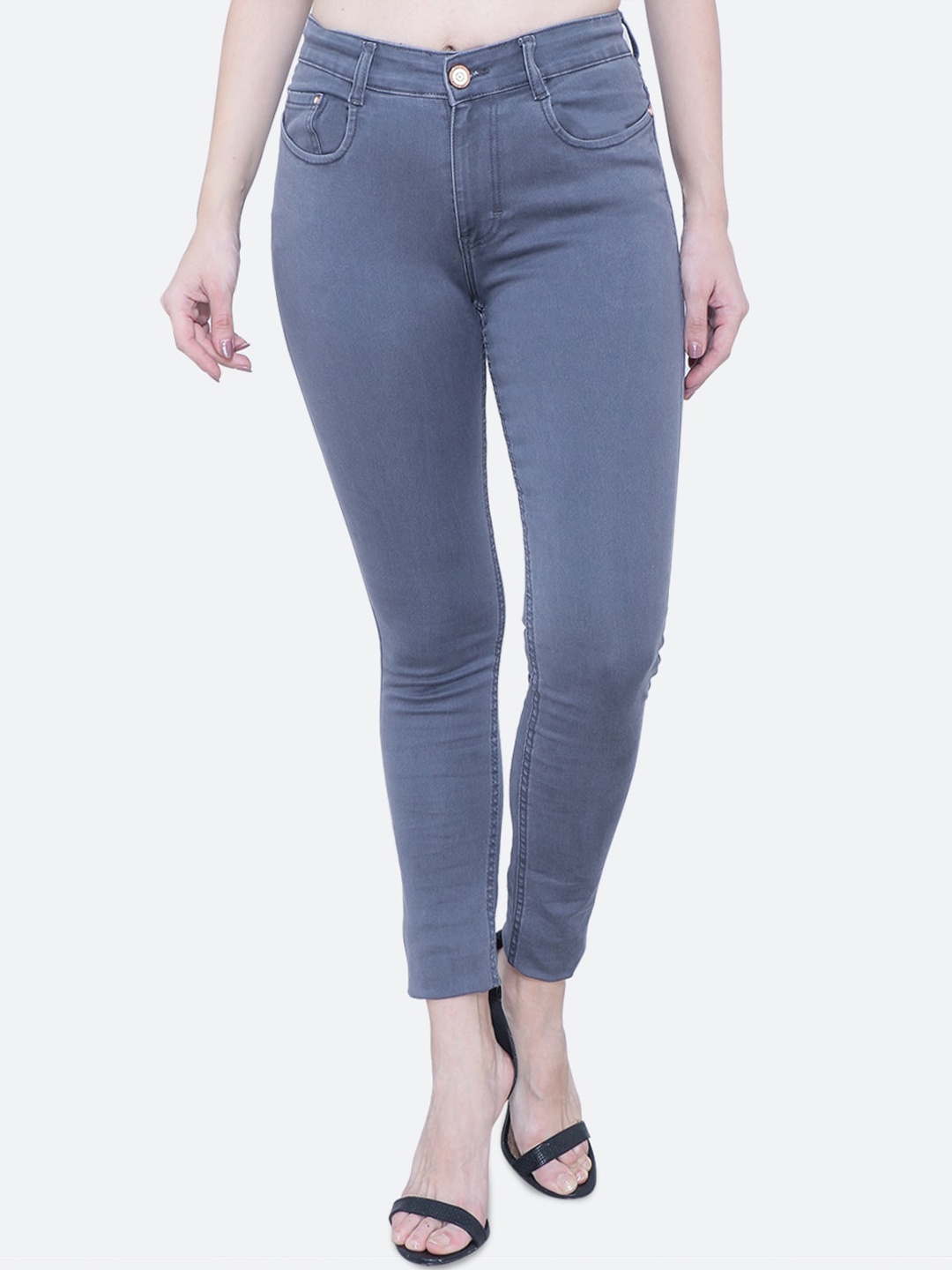 

FCK-3 Women Comfort High-Rise Stretchable Jeans, Grey