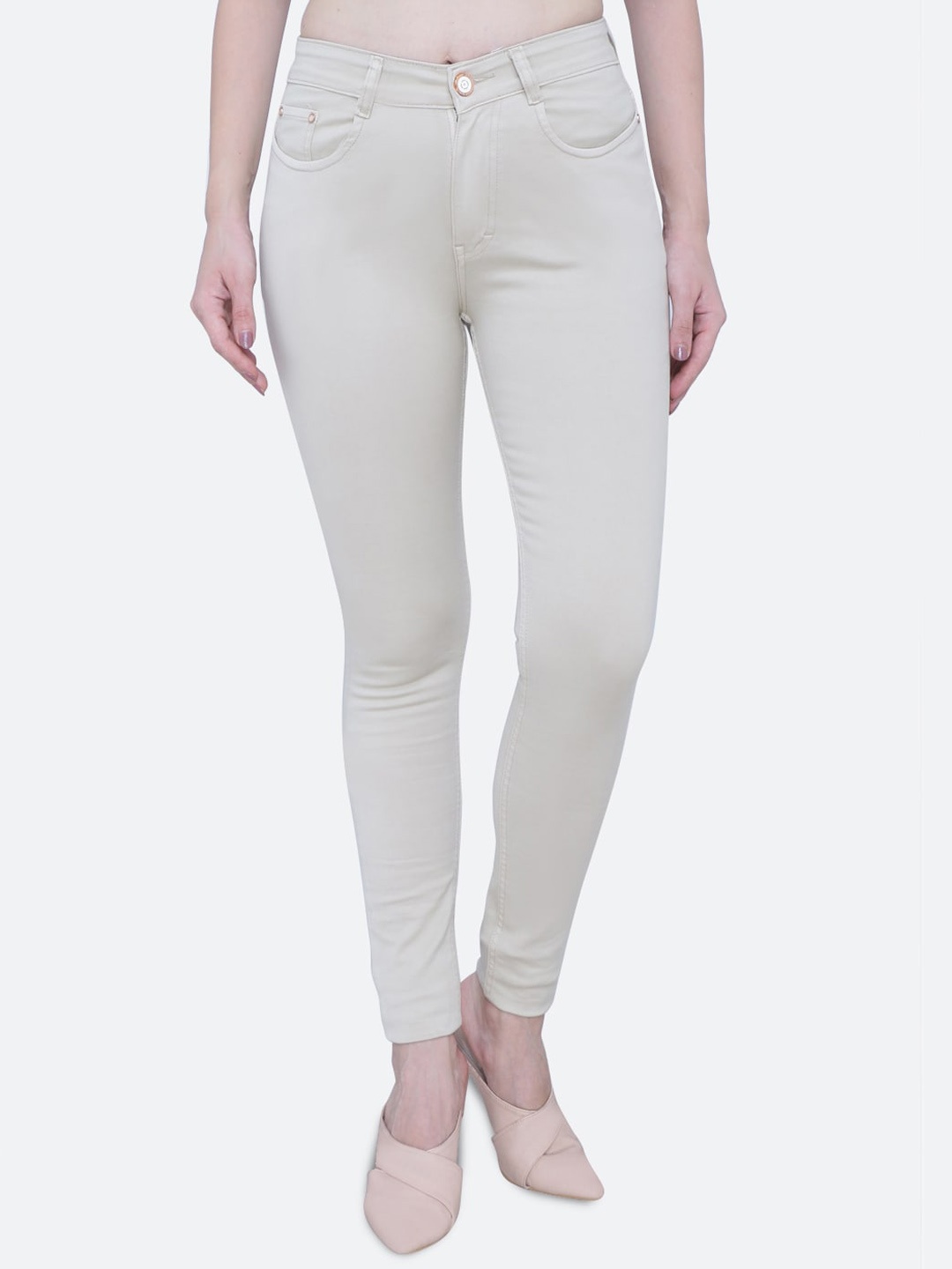 

FCK-3 Women Comfort High-Rise Stretchable Jeans, Beige