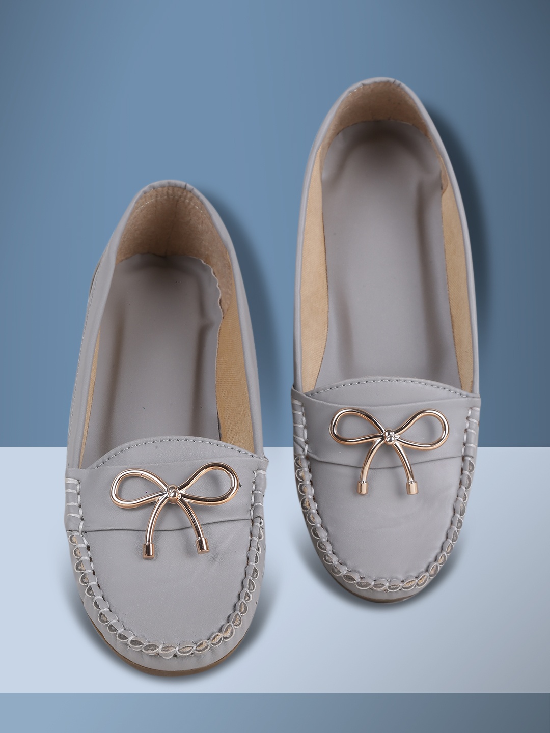

PERY PAO Women Embellished Loafers, Grey