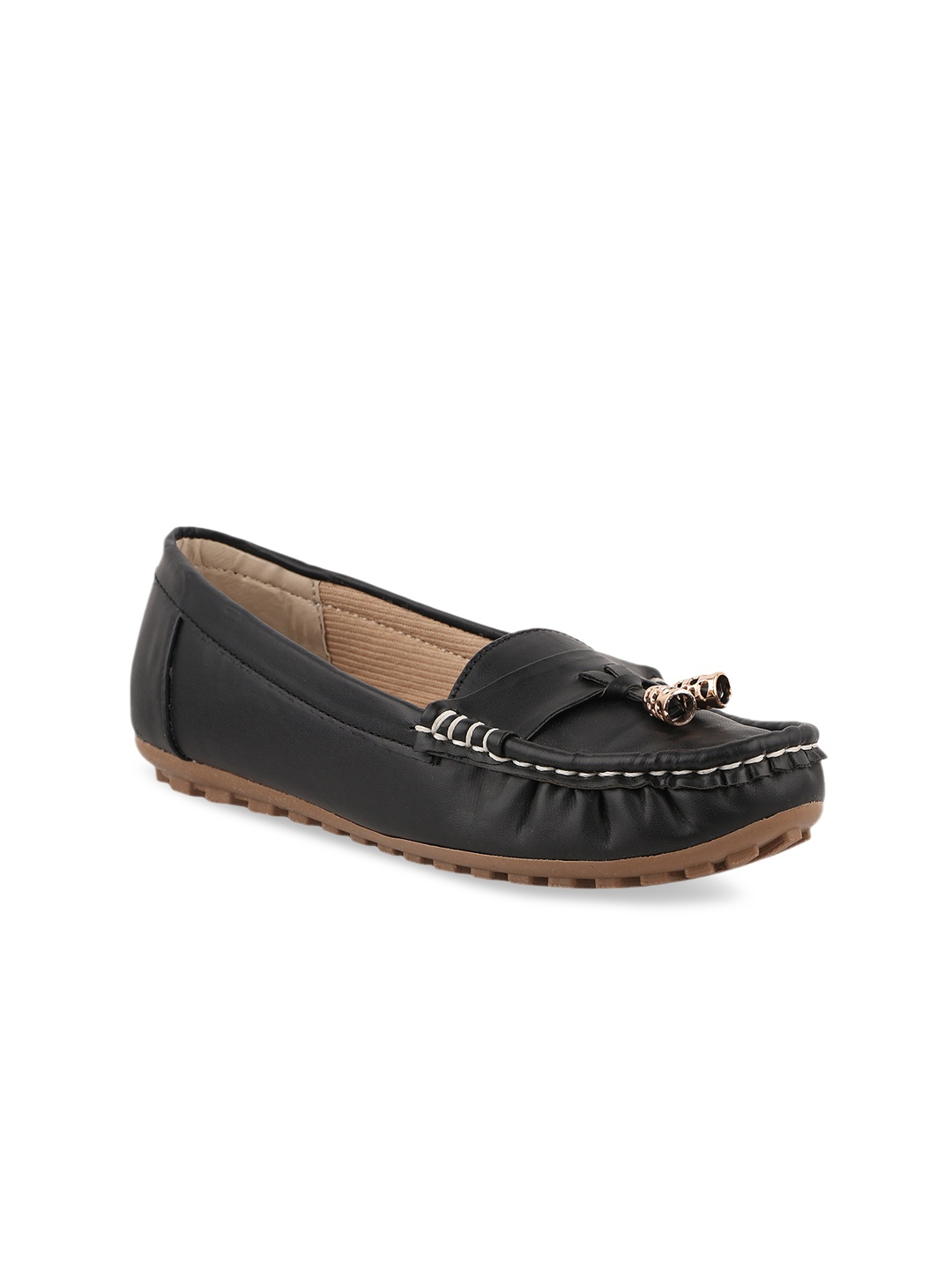 

PERY PAO Women Embellished Synthetic Loafers, Black