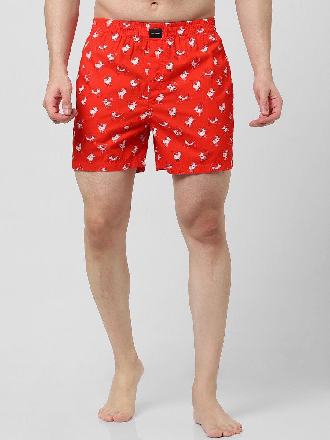 

Jack & Jones Men Printed Cotton Boxers 1689982001, Red