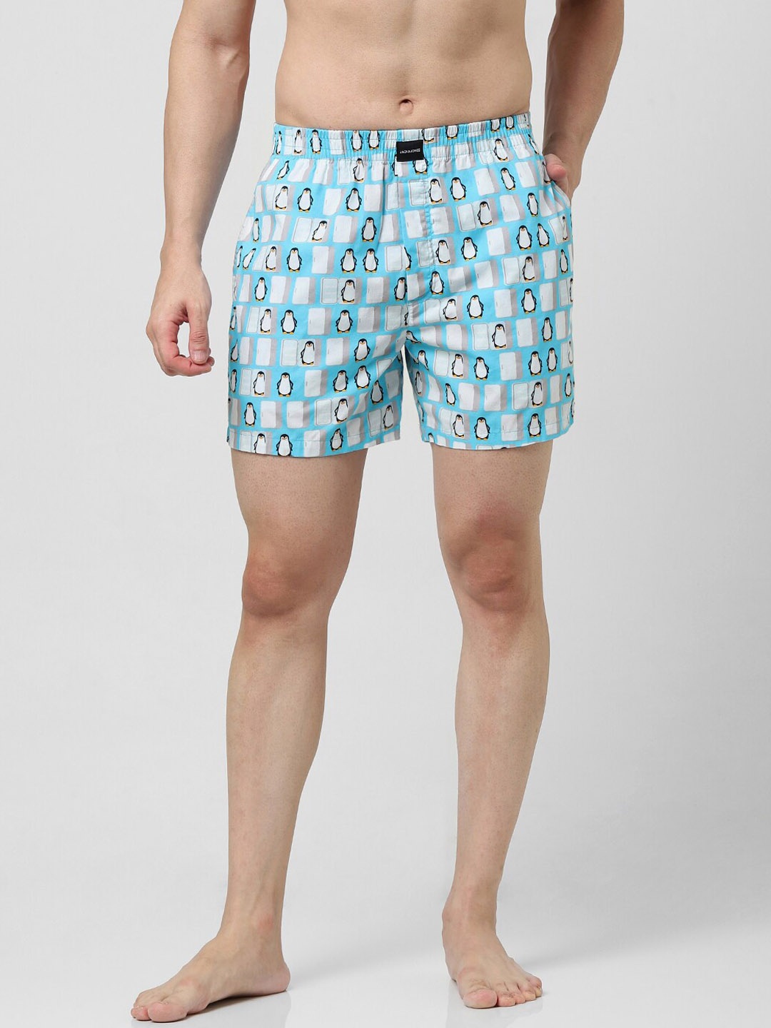 

Jack & Jones Men Printed Cotton Boxers, Blue