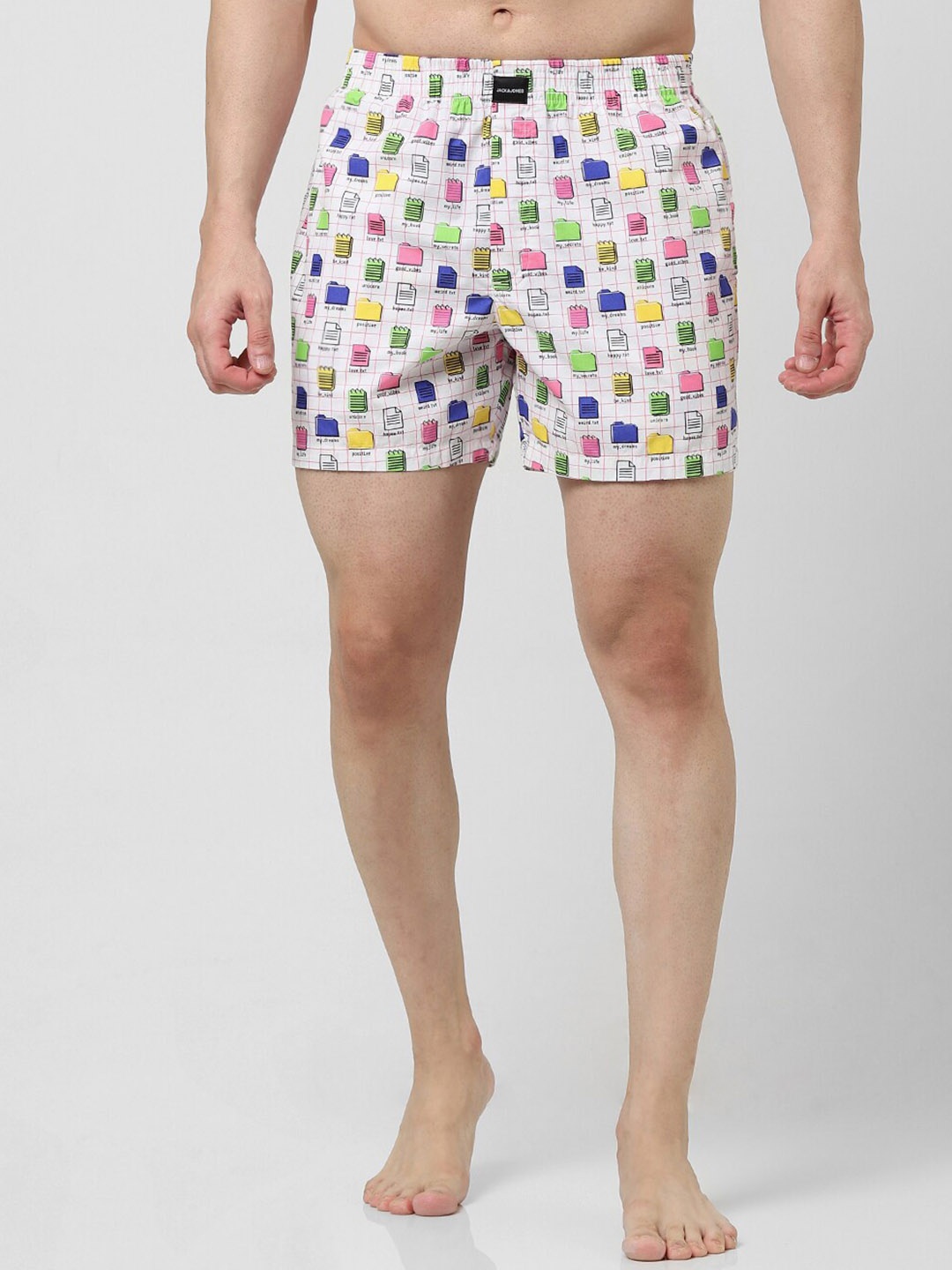 

Jack & Jones Men Printed Cotton Boxers 1689969002, White
