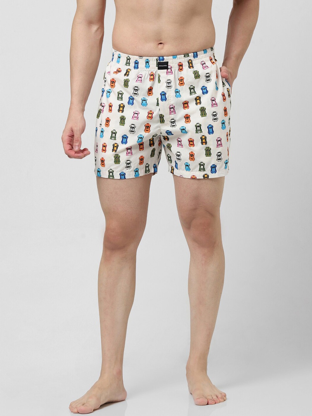 

Jack & Jones Men Printed Cotton Boxers 1689972010, White