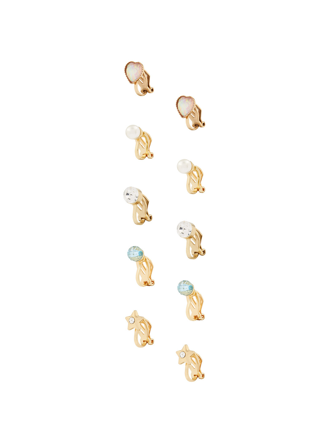 

Accessorize Girls Pack Of 5 Gold-Plated Contemporary Studs Earrings, Multi