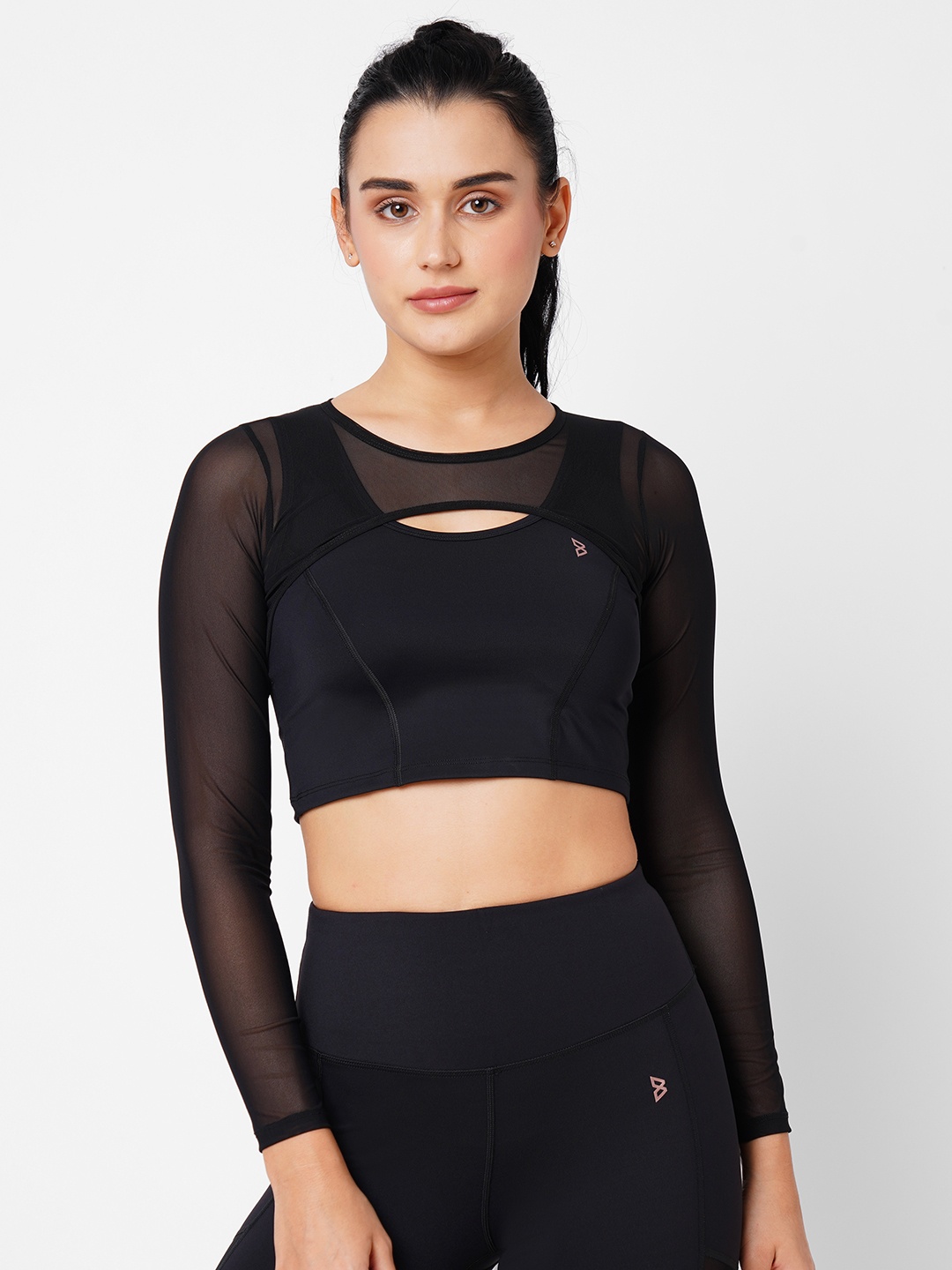

BODD ACTIVE Mesh Crop Top, Black