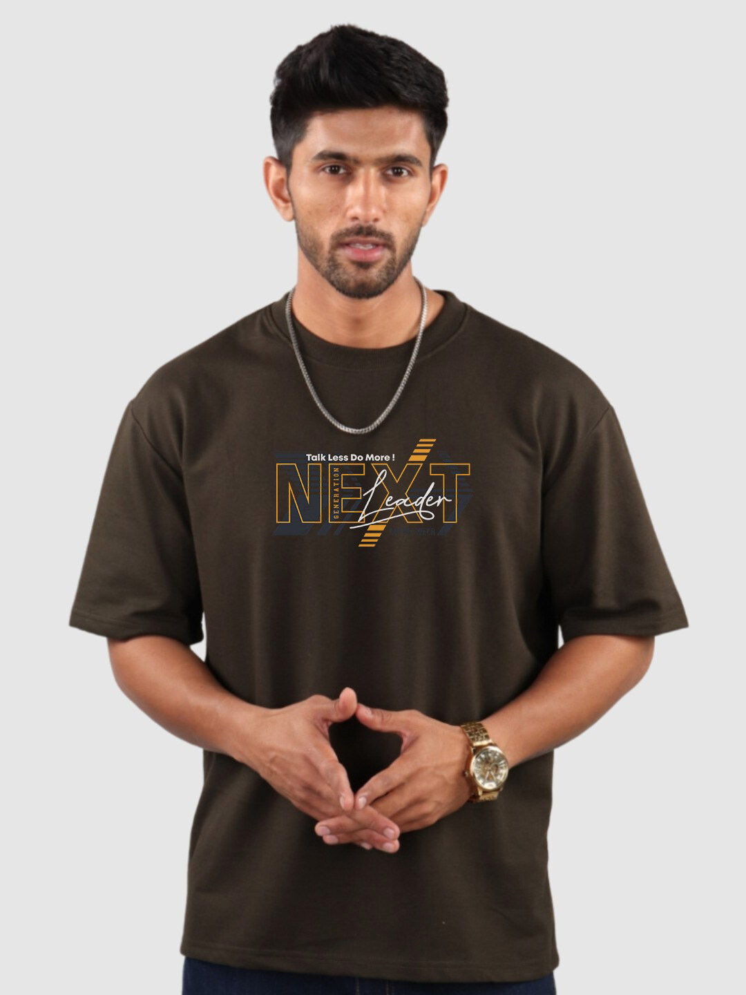 

The Label Bar Men Printed Round Neck T-shirt, Olive