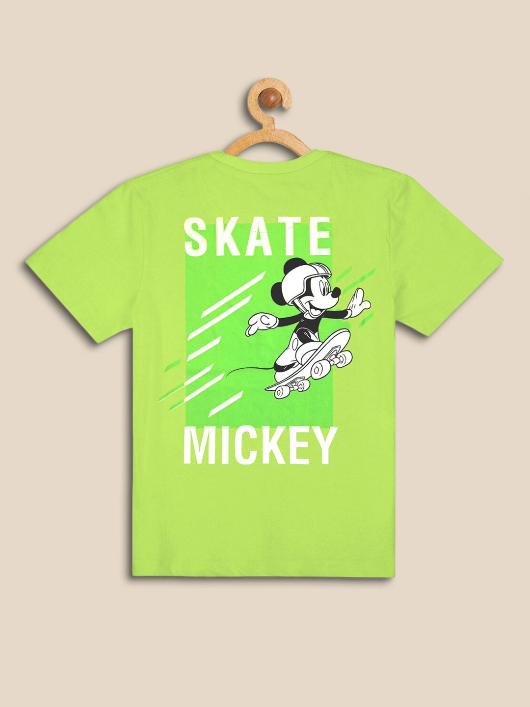 

Kids Ville Boys Mickey Mouse Printed Cotton T-shirt, Green