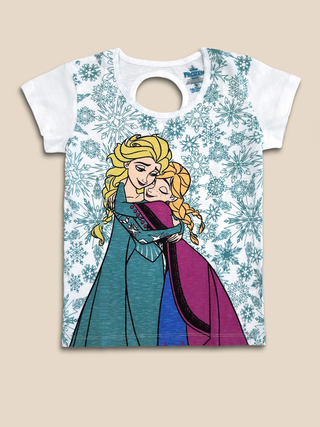 

Kids Ville Girls Frozen Printed Cotton T-shirt, White