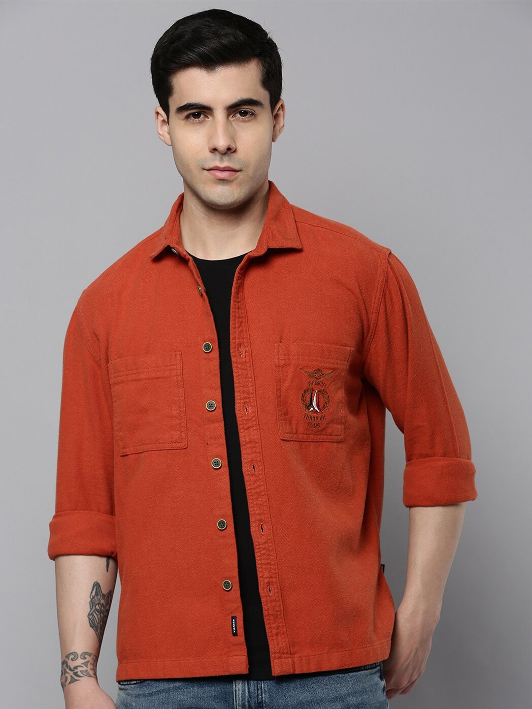 

SHOWOFF Men Comfort Casual Shirt, Rust