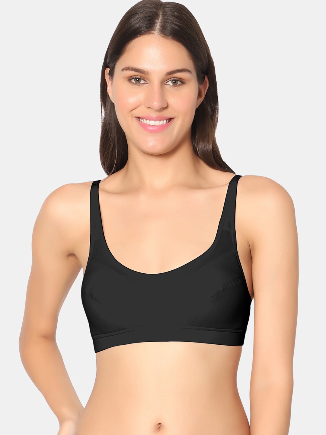 

Dazzle Solid Lightly Padded Non Wired Bra, Black