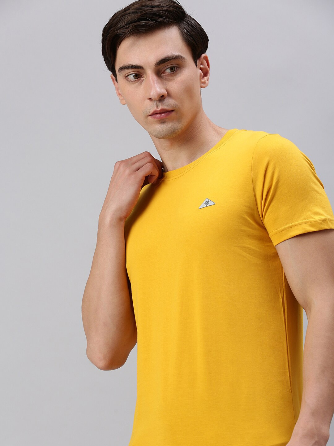 

ONN Men Cotton T-shirt, Mustard