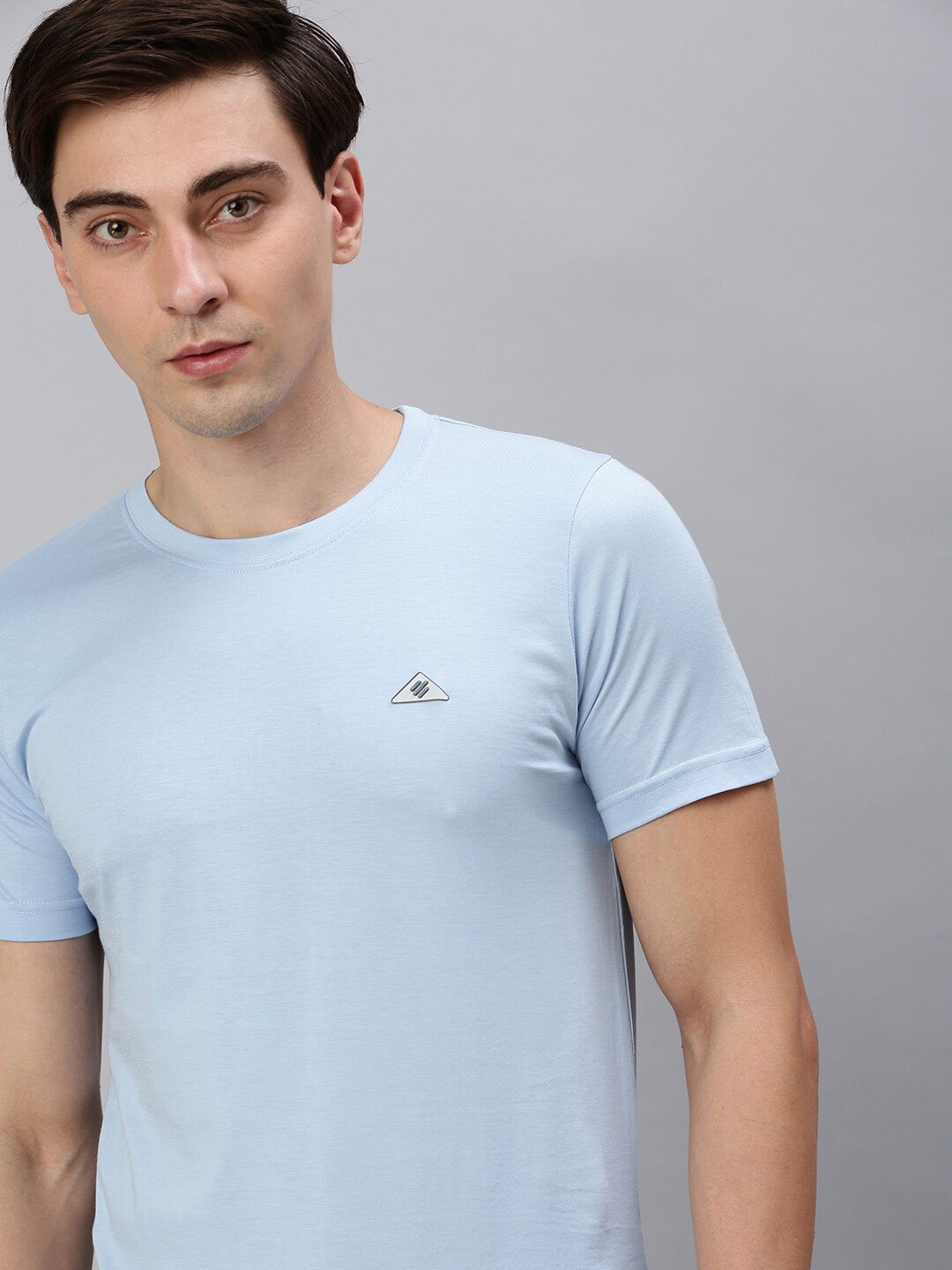 

ONN Men Round Neck Cotton T-shirt, Blue