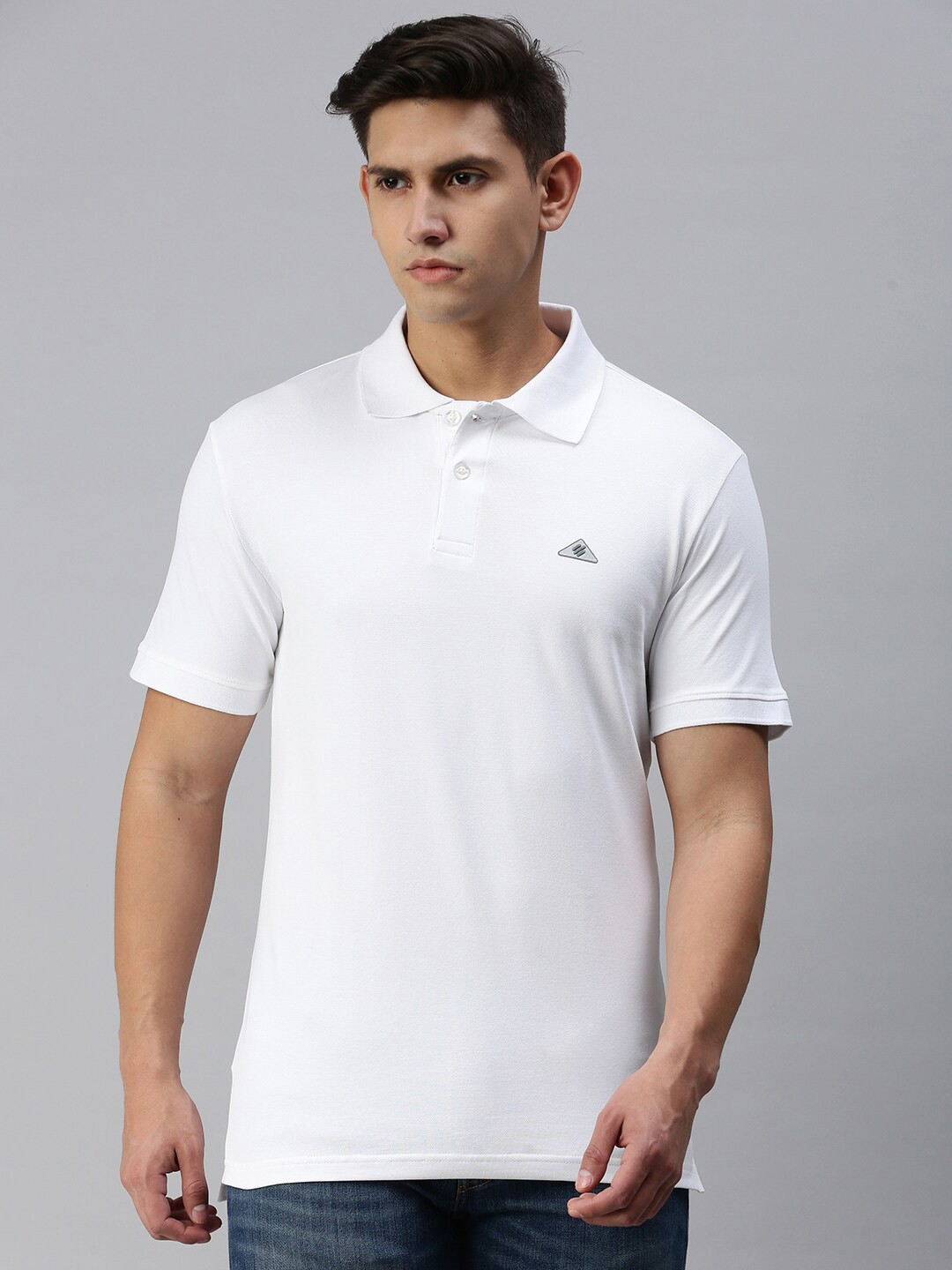 

ONN Men Polo Collar Cotton T-shirt, White