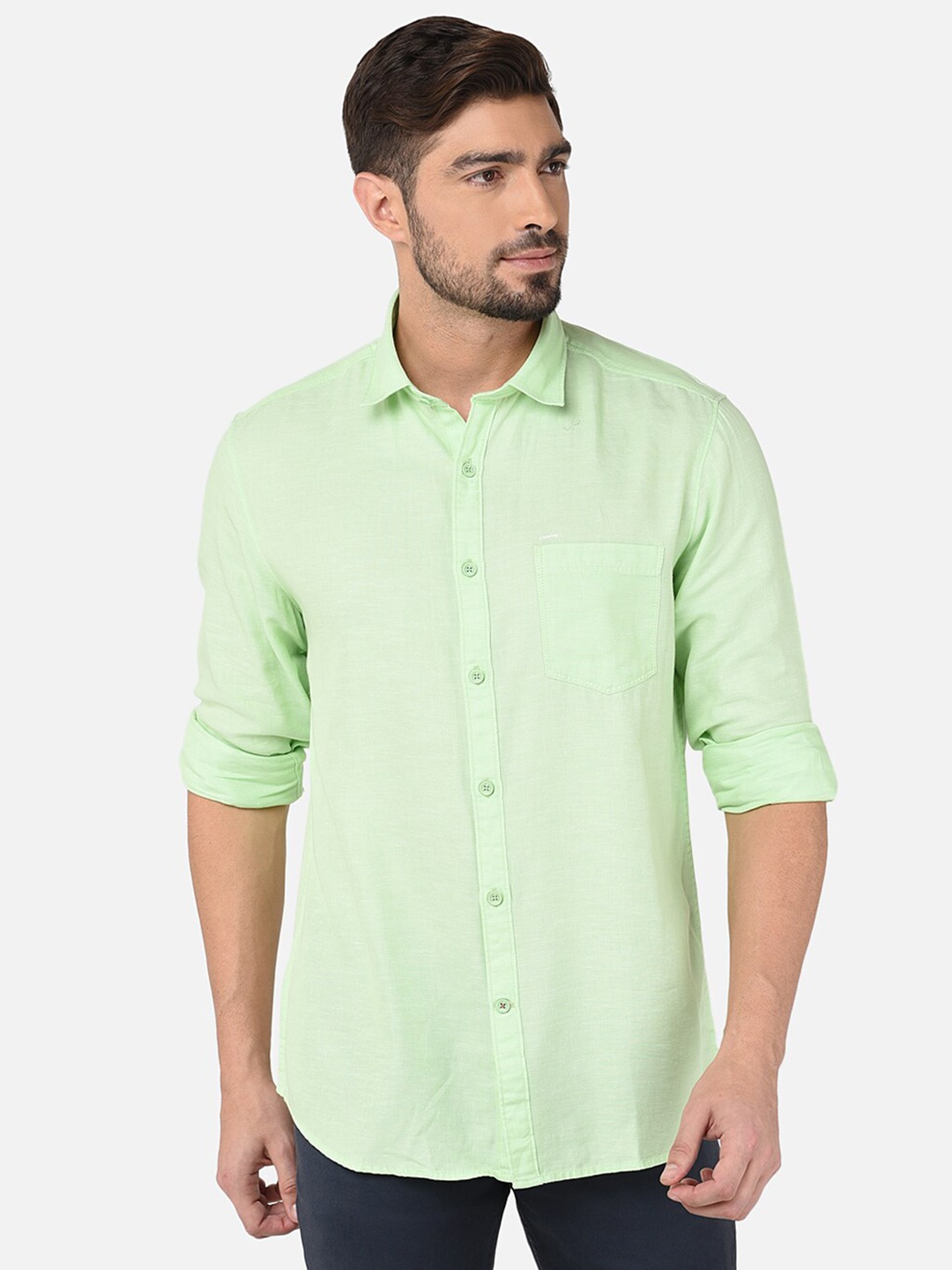 

Oxemberg Men Classic Slim Fit Casual Shirt, Green