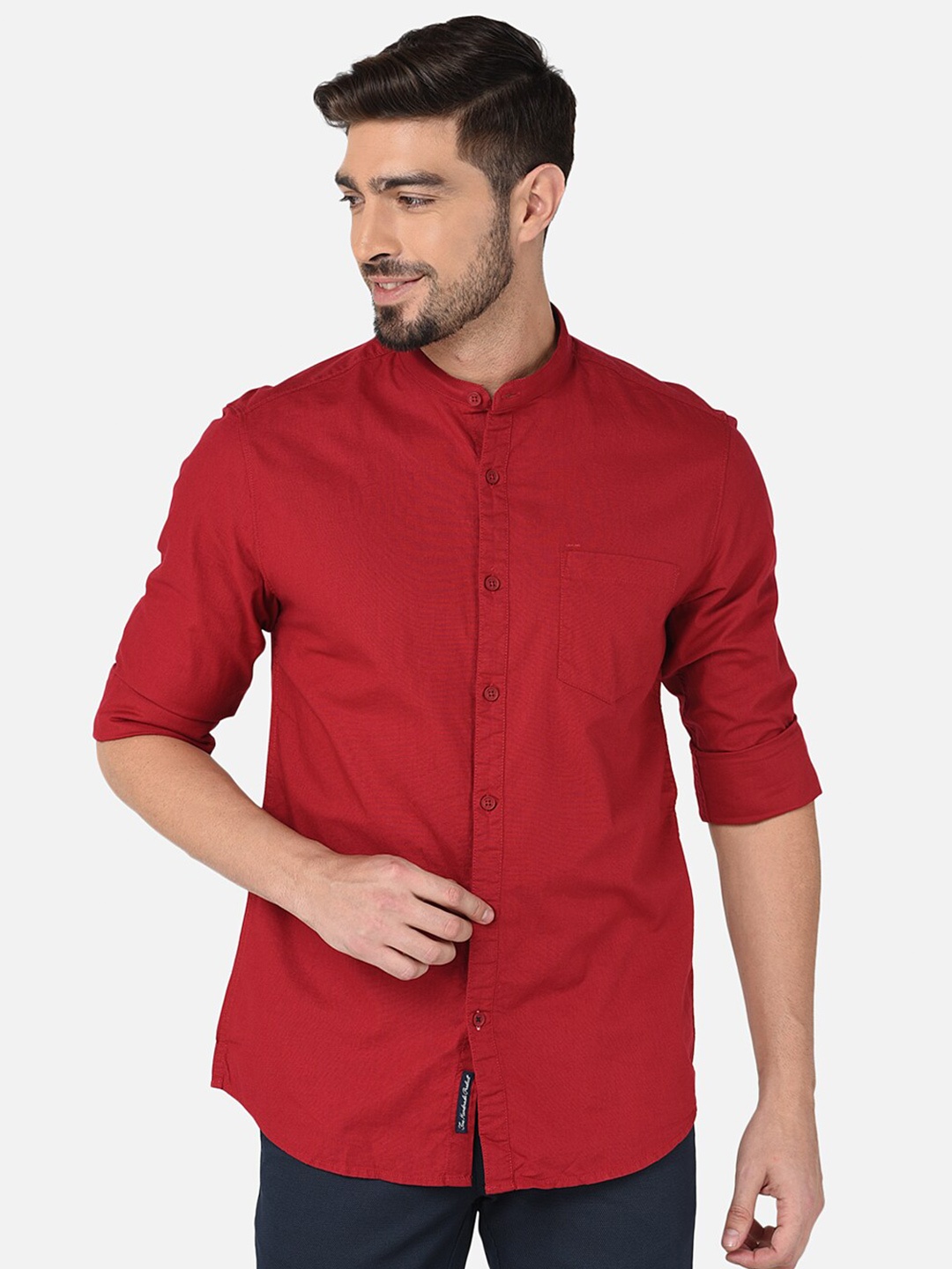 

Oxemberg Men Classic Slim Fit Casual Shirt, Maroon