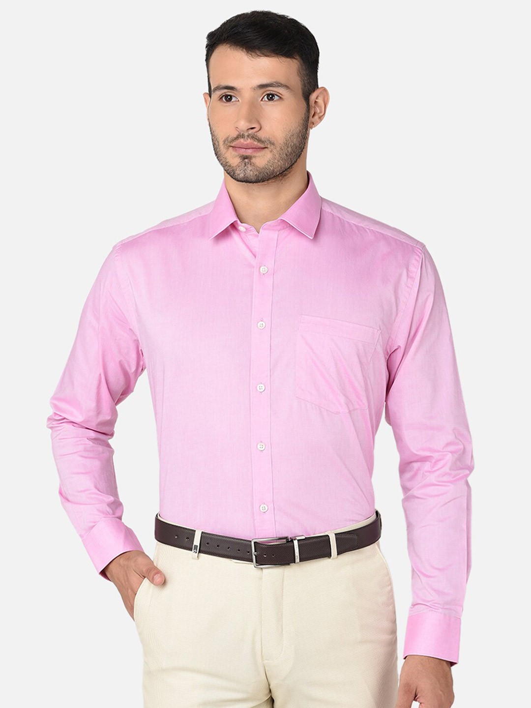 

Oxemberg Men Classic Slim Fit Formal Shirt, Pink