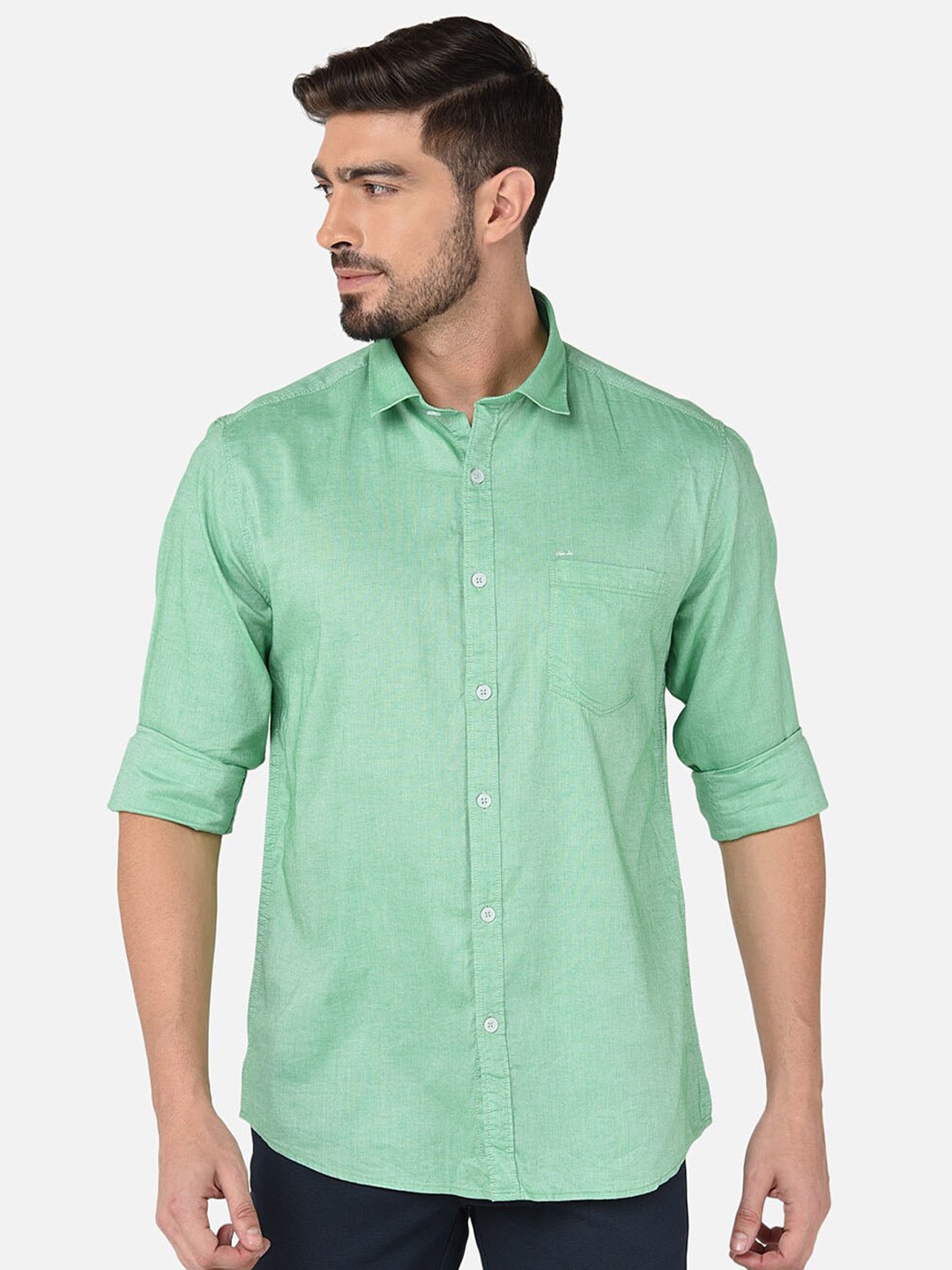 

Oxemberg Men Classic Slim Fit Cotton Casual Shirt, Green