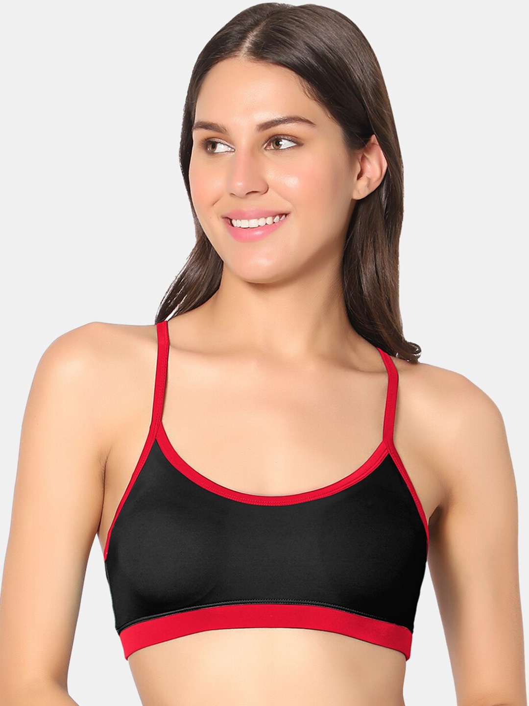 

Dazzle Padded Seamless Workout Bra, Black
