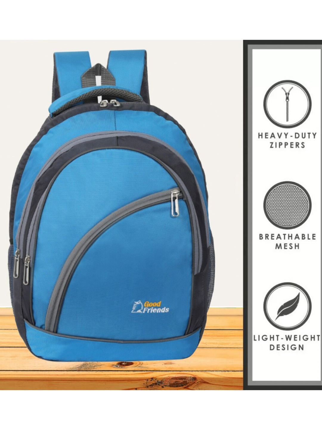 

GOOD FRIENDS Unisex Waterproof Backpack, Blue