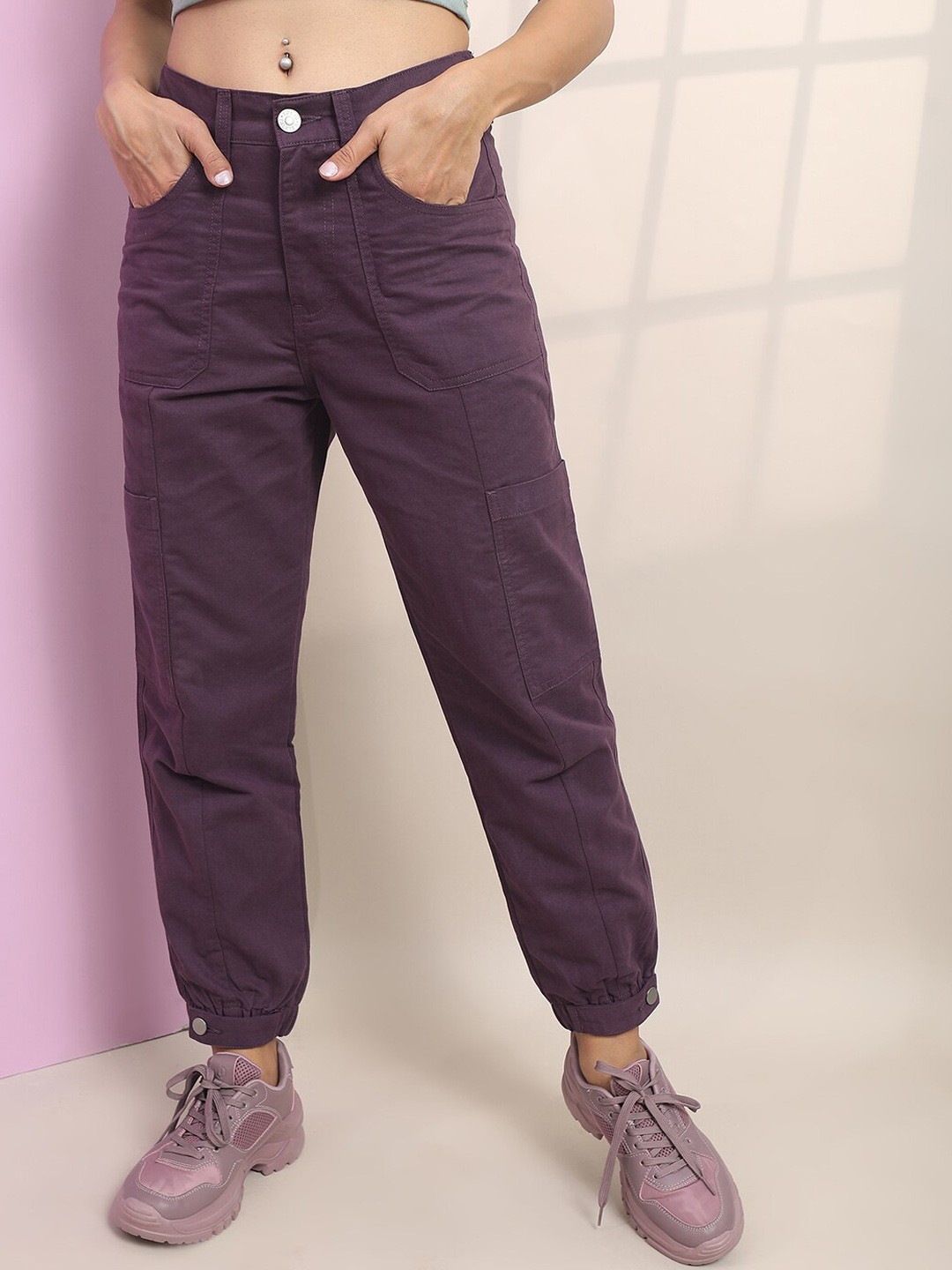 

Tokyo Talkies Women Jogger Jeans, Purple