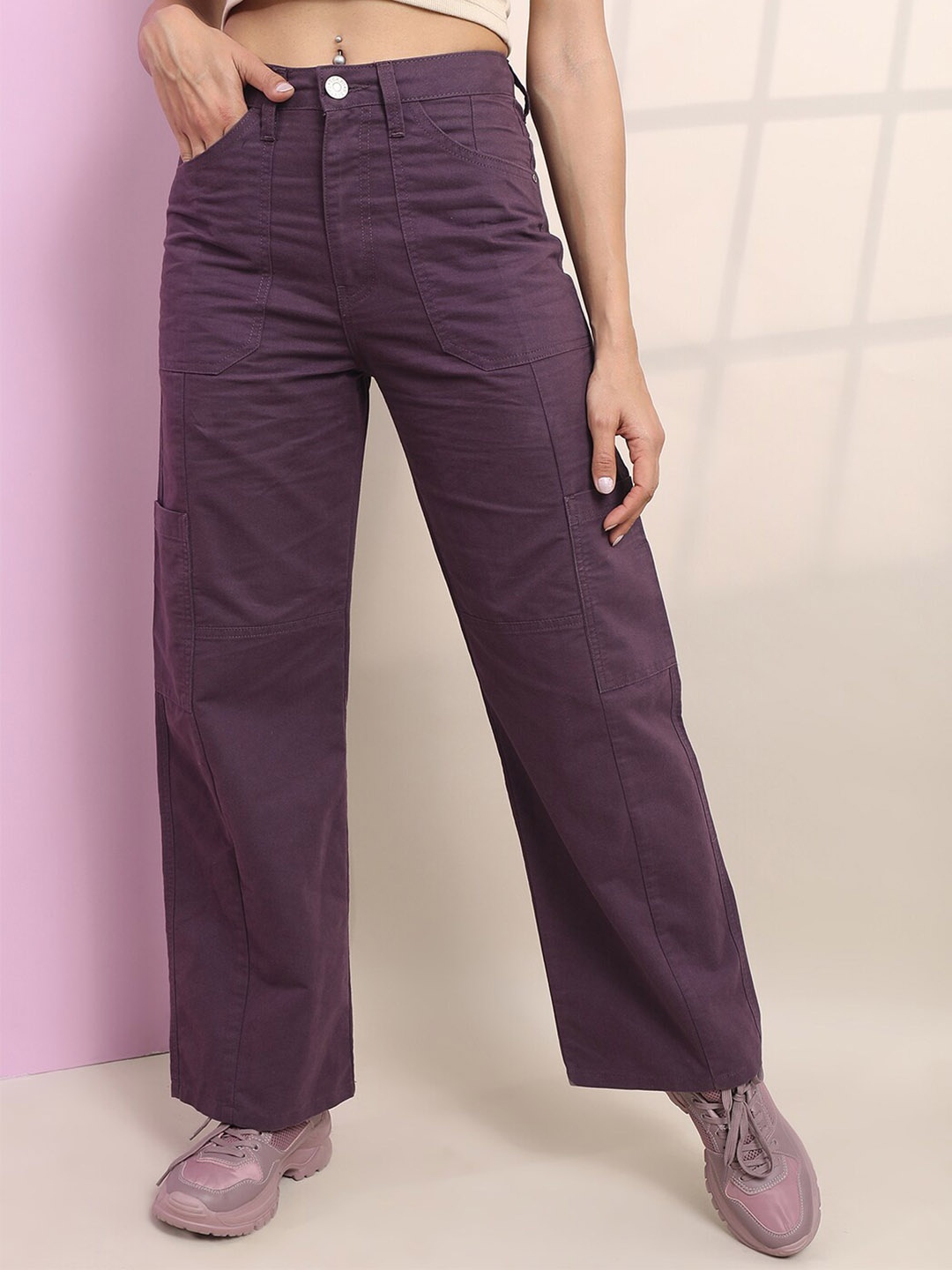 

Tokyo Talkies Women Flared Jeans, Purple