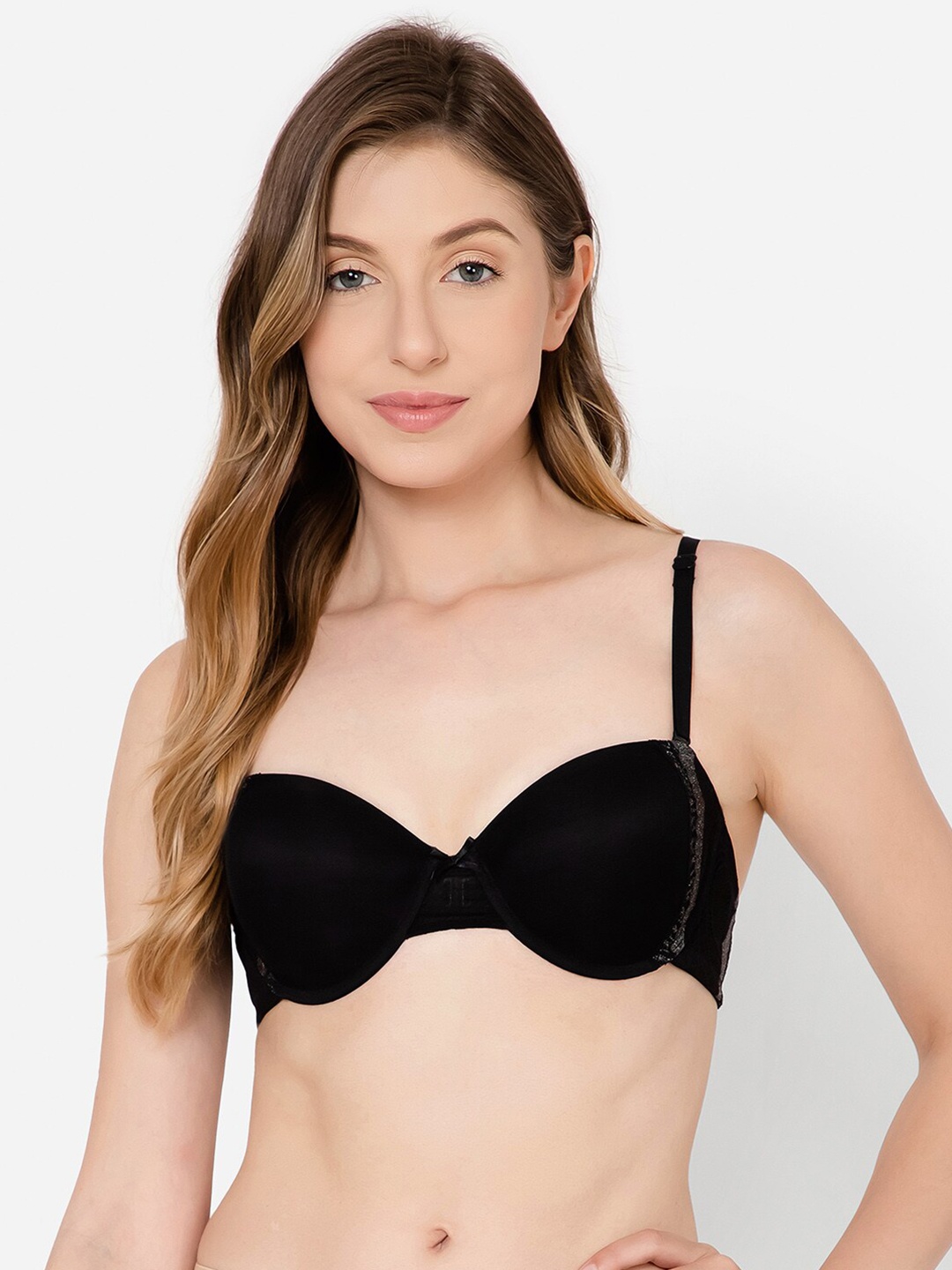 

Clovia Underwired Lightly Padded Balconette Bra, Black