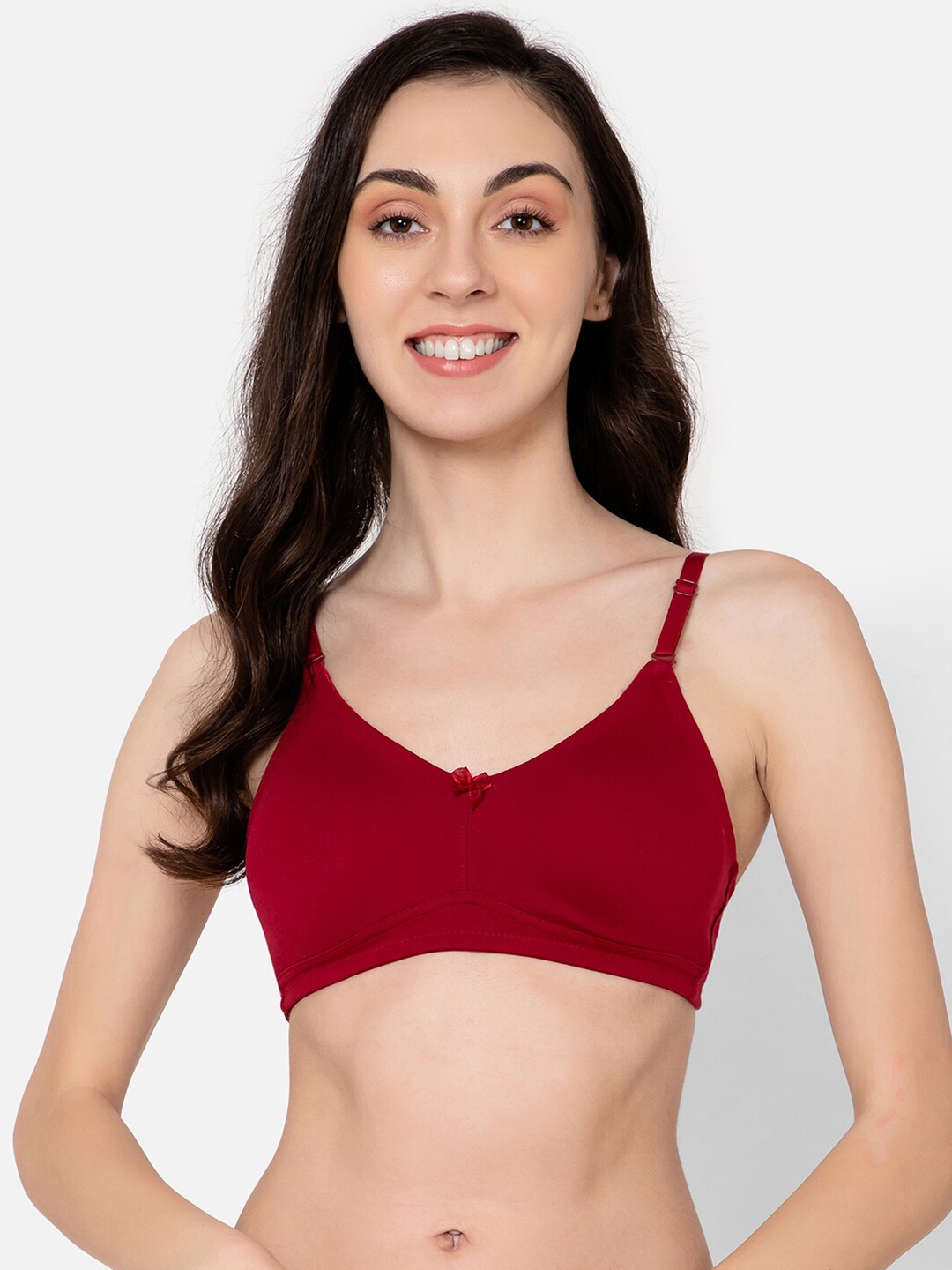 

Clovia Cotton Non-Padded Non-Wired Full Figure Multiway T-shirtBra, Maroon