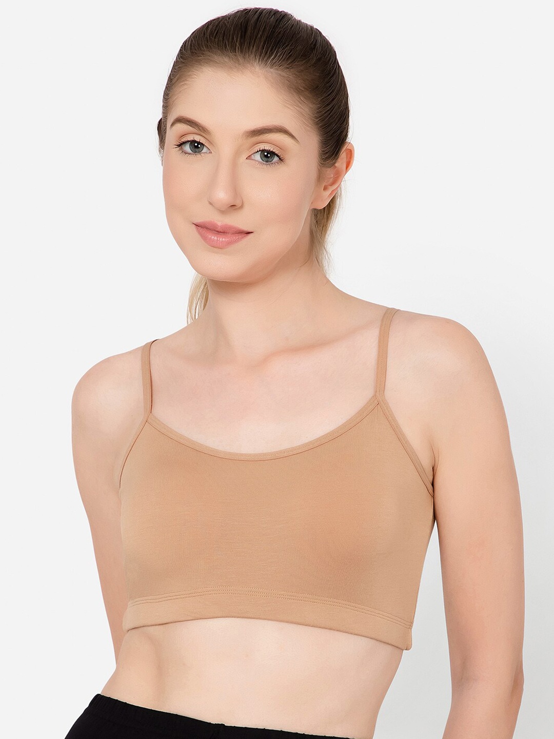 

Clovia Padded Non-Wired Full Cup Multiway Teen Bra with Removable Cups, Beige