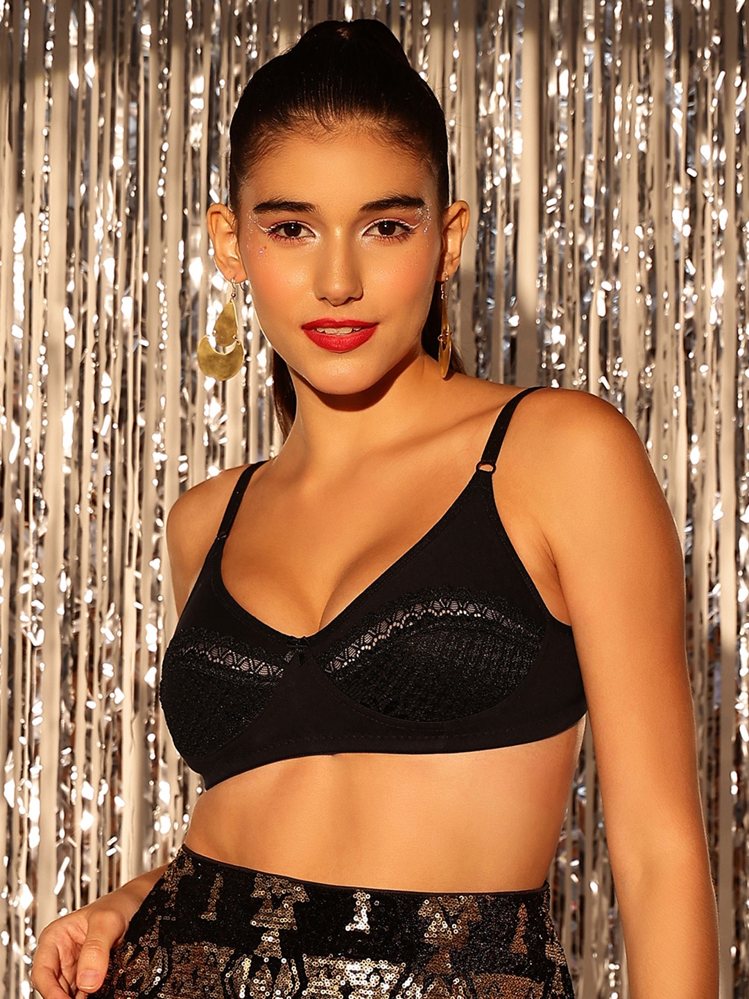 

Clovia Cotton Everyday Non-Padded Bra, Black