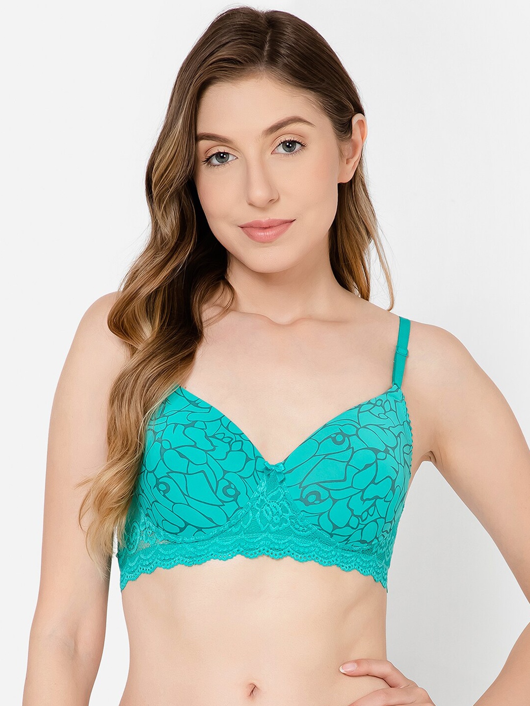 

Clovia Lightly Padded Full Coverage T-shirt Bra, Teal