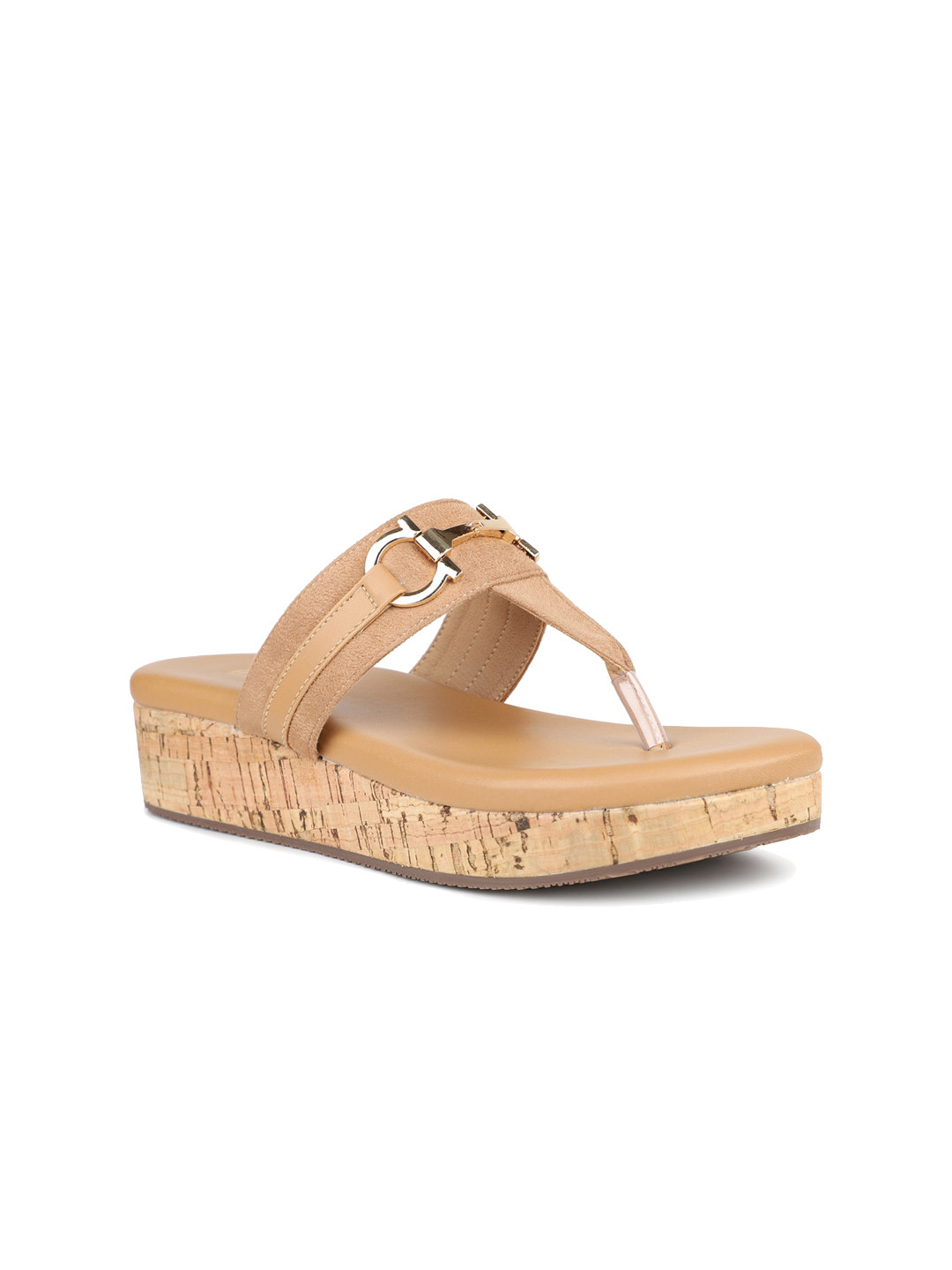 

Inc 5 Flatform Open Toe Wedges, Beige