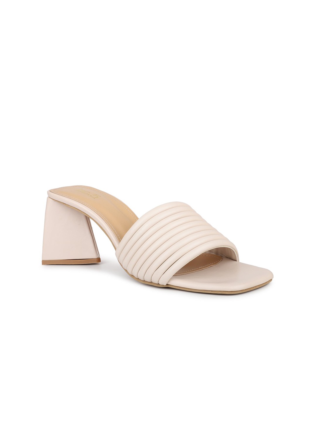 

Inc 5 Striped Party Block Mules, Beige