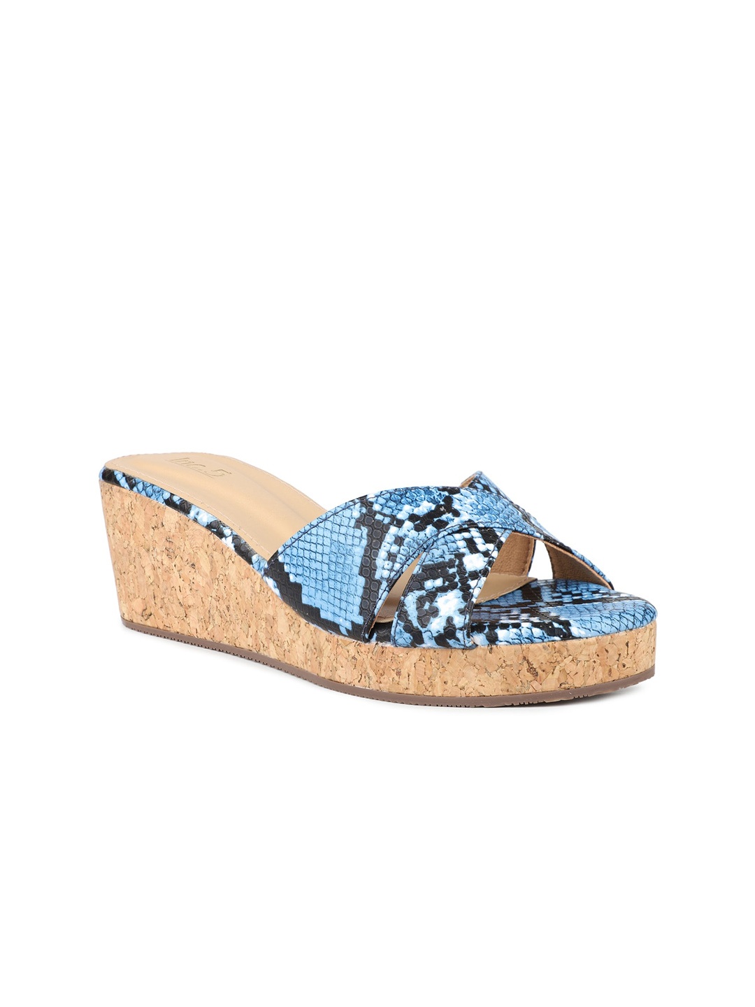 

Inc 5 Blue Printed Open Toe Wedges