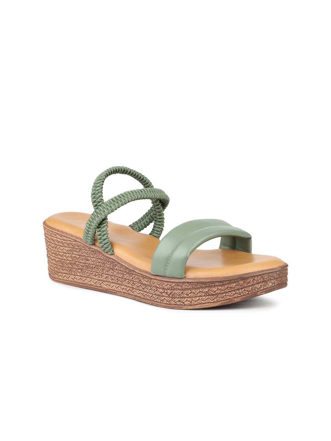

Inc 5 Flatform Open Toe Wedge, Green