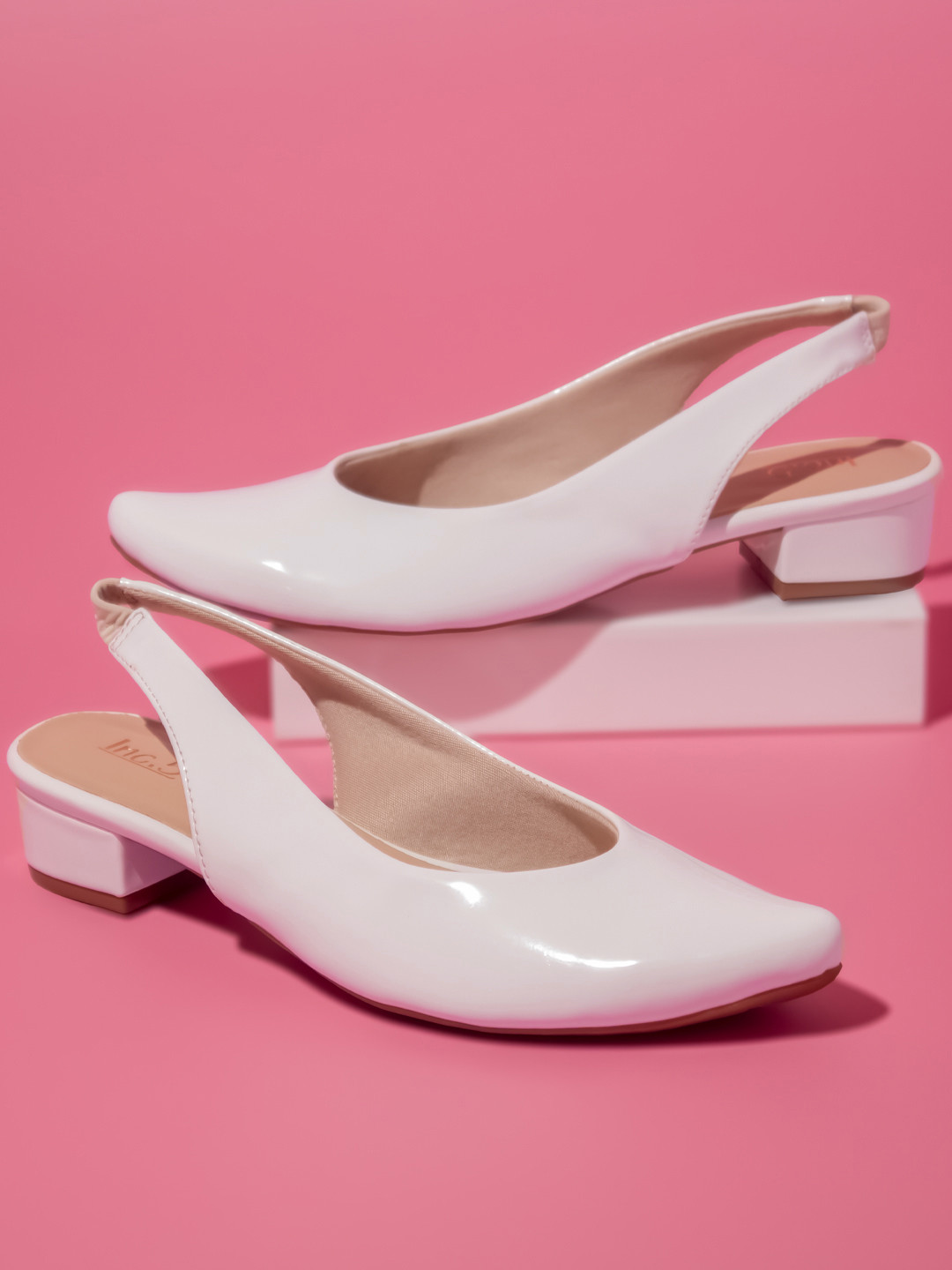 

Inc 5 Block Mules Heels, White