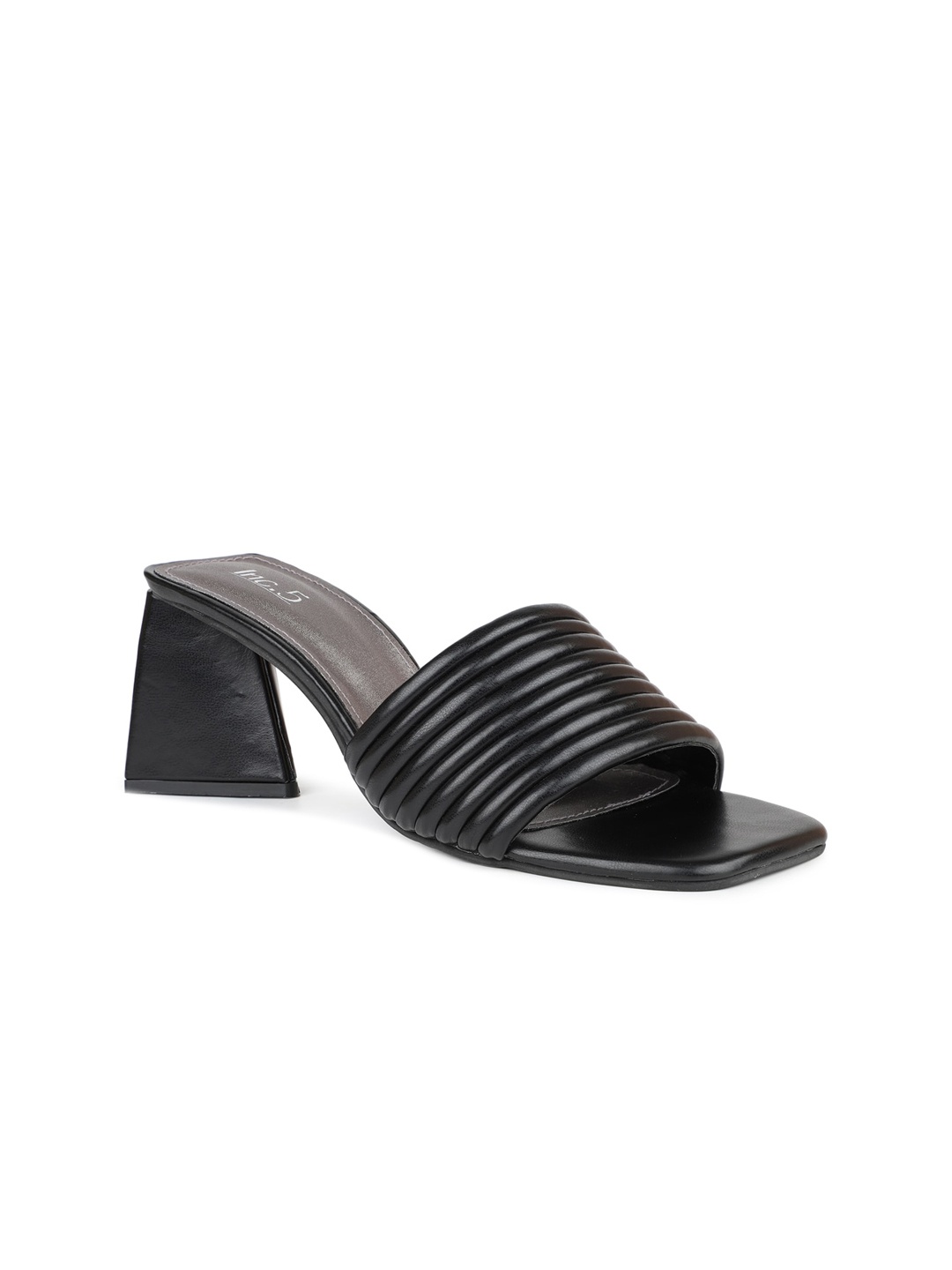 

Inc 5 Striped Party Block Mules Heels, Black