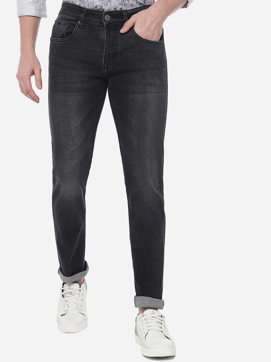 

Greenfibre Men Cotton Light Fade Jeans, Black