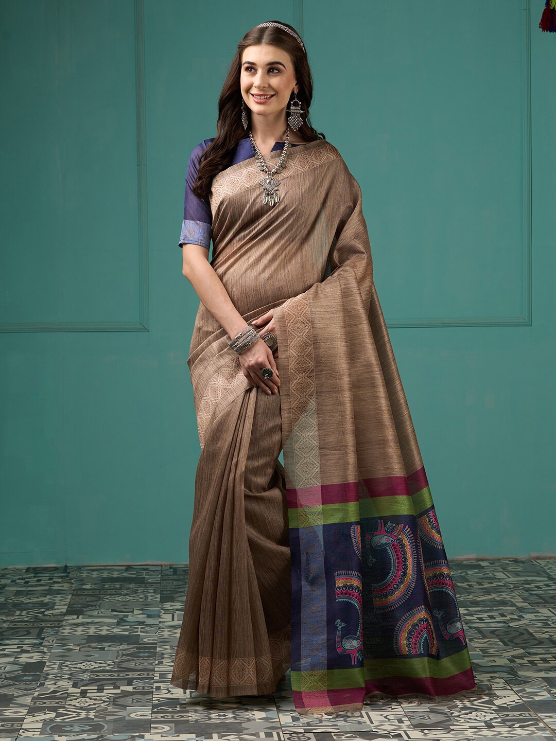 

Saree mall Taant Traditional Sarees, Beige